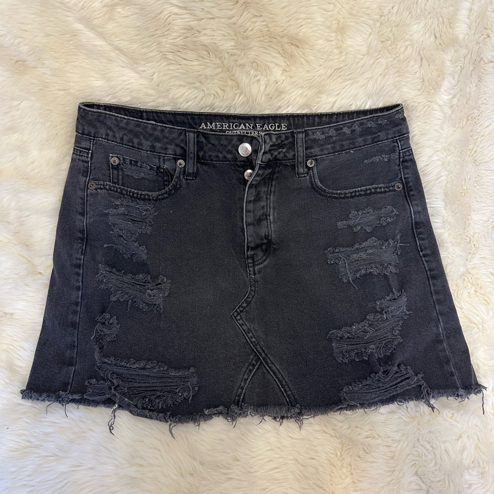 American Eagle Black Jean Skirt